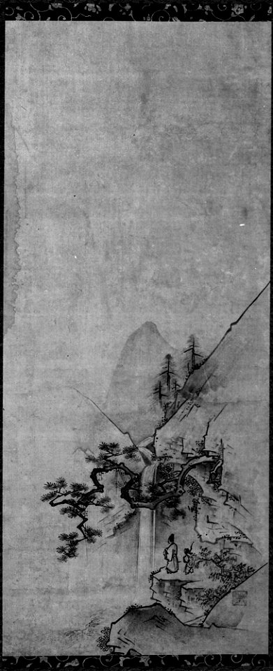 Kano Kōi - Chinese Woman in a Boat and Figures in Landscapes - 63.174.1–.3 - Metropolitan Museum of Art
