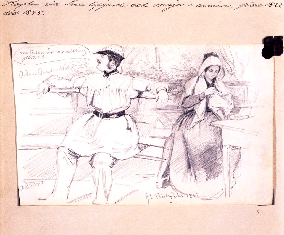 Kapten vid Svea lifgarde och major i armén, född 1822 död 1895. Fritz von Dardel, 1845 - Nordiska Museet - NMA.0037316