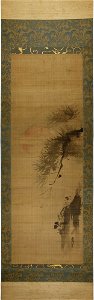 Kano Tsunenobu 狩野常信 - Pine with Rising Sun, Plum with Moon - 2020-683 a-b - Princeton University Art Museum