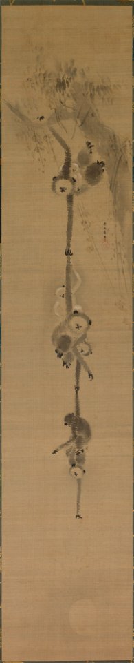 Kanō Tan'yū - Monkeys Reaching for the Moon - 2015.478 - Cleveland Museum of Art