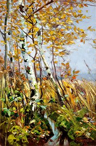 Karl Hagemeister Birken an einem Bachlauf 1893