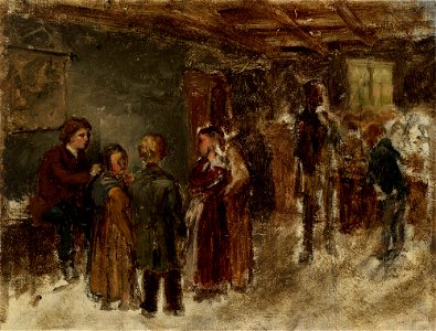 Karl Emanuel Jansson - Sisäkuva koulusta, luonnos - A I 206-3 - Finnish National Gallery