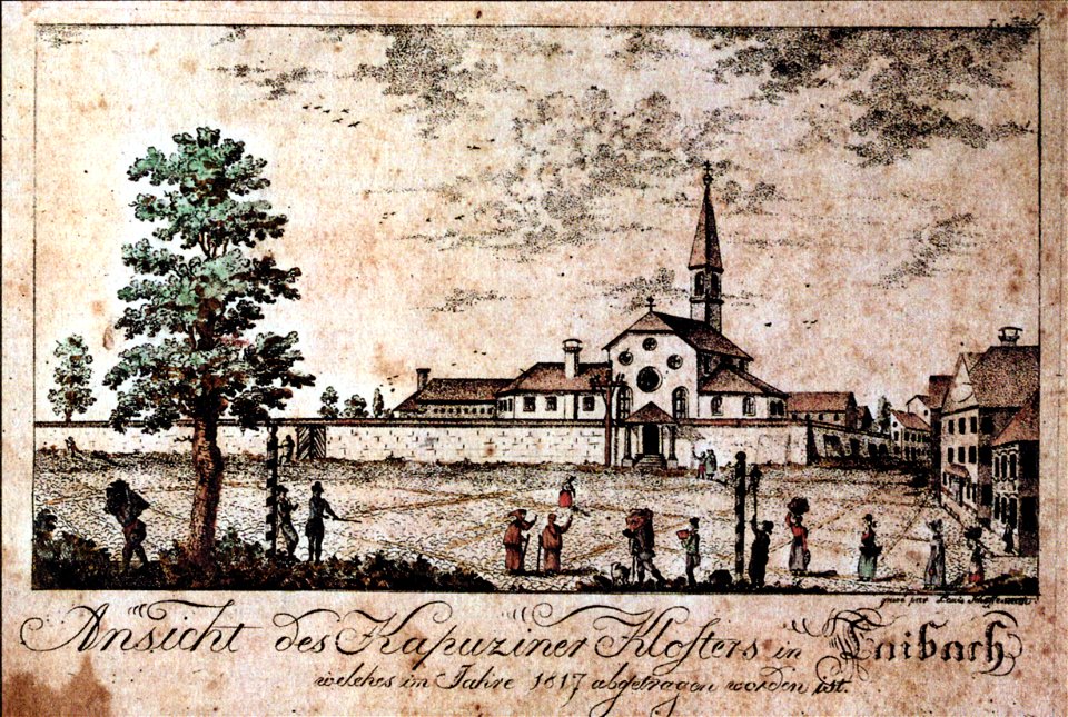 Kapucinski samostan in Ljubljana 1817