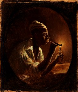 Karl Emanuel Jansson - Piippuaan sytyttävä neekeri - A II 1714 - Finnish National Gallery