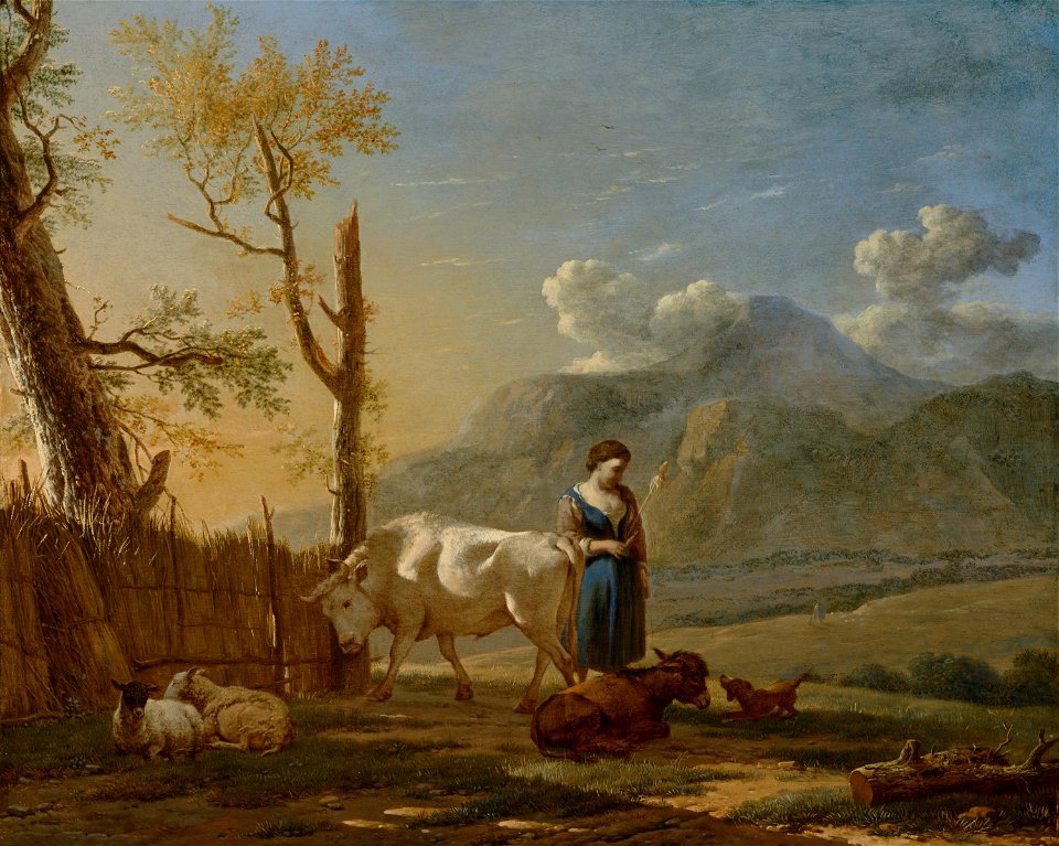 Karel Dujardin - Landscape with a Shepherdess - 74 - Mauritshuis