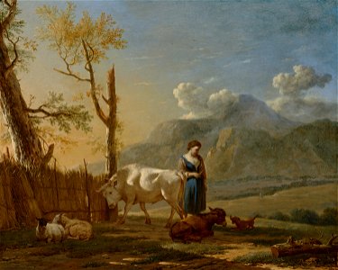 Karel Dujardin - Landscape with a Shepherdess - 74 - Mauritshuis