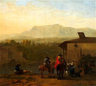 Karel Dujardin (1626-1678) - Halt at an Italian Winehouse Door - EU0719 - The Torrie Collection