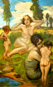 Karel Nejedly Beim Baden
