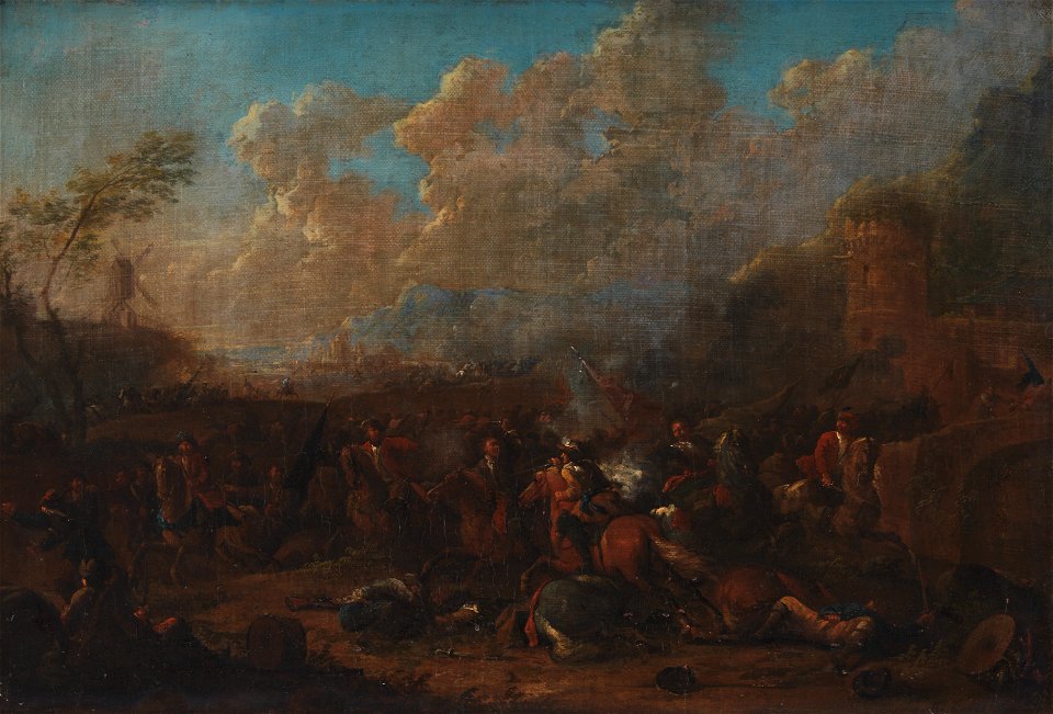 Karel Breydel - Cavalry Skirmish at a Fortress - KMS647 - Statens Museum for Kunst