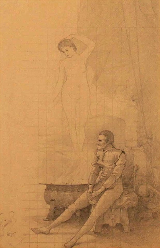 Karel Šimůnek (1869-1942) - skica obrazu (1895)