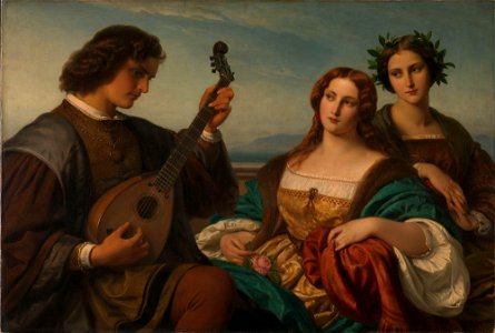 Karl Ferdinand Sohn - Minstrel and two listening Ladies - NG.M.00188 - National Museum of Art, Architecture and Design