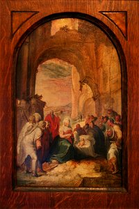 Karel van Mander - The Adoration of the Shepherds. Free illustration for personal and commercial use.