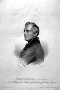 Karl Freiherr von Bruck Litho