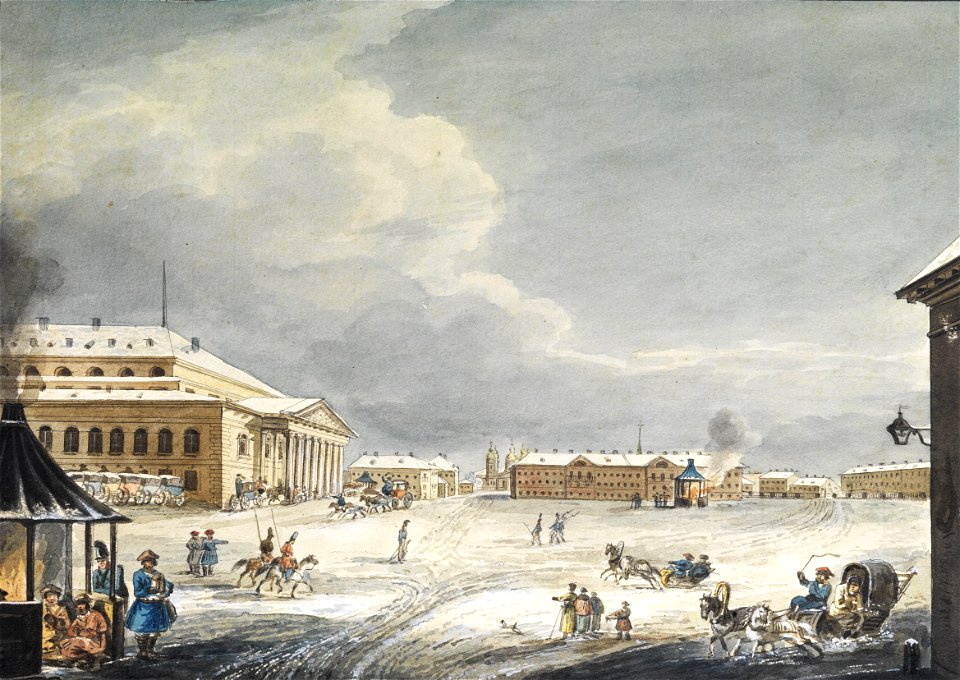 Karl Ivanovich Kollmann Theaterplatz St Petersburg c1820