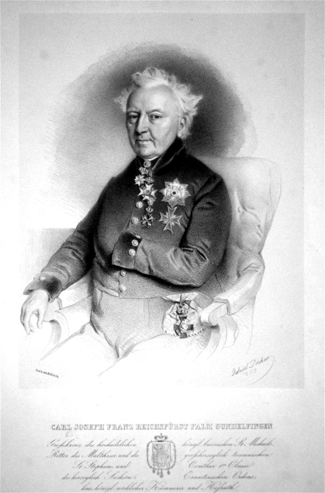 Karl Josef III. Franz von Palm Gundelfingen Litho