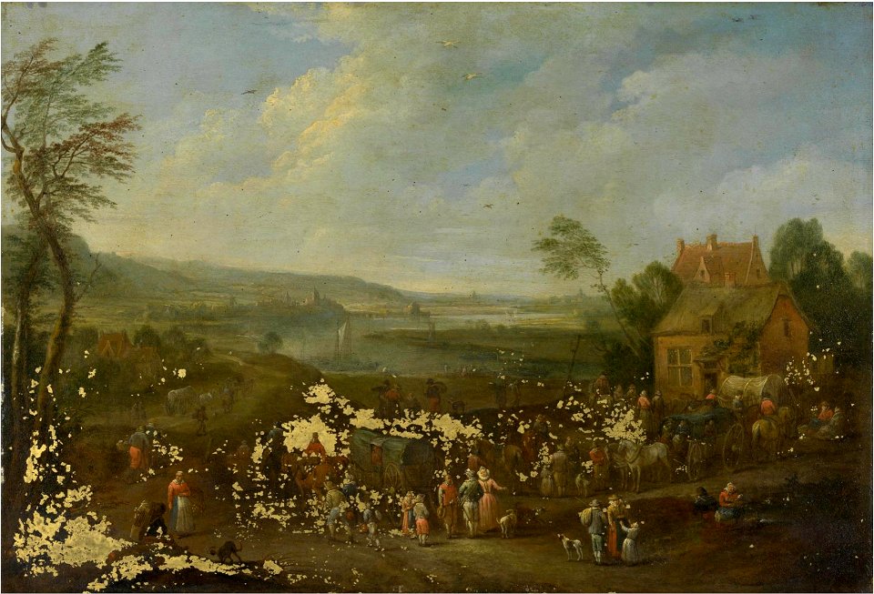 Karel Breydel - Landscape with figures