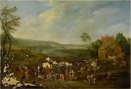 Karel Breydel - Landscape with figures