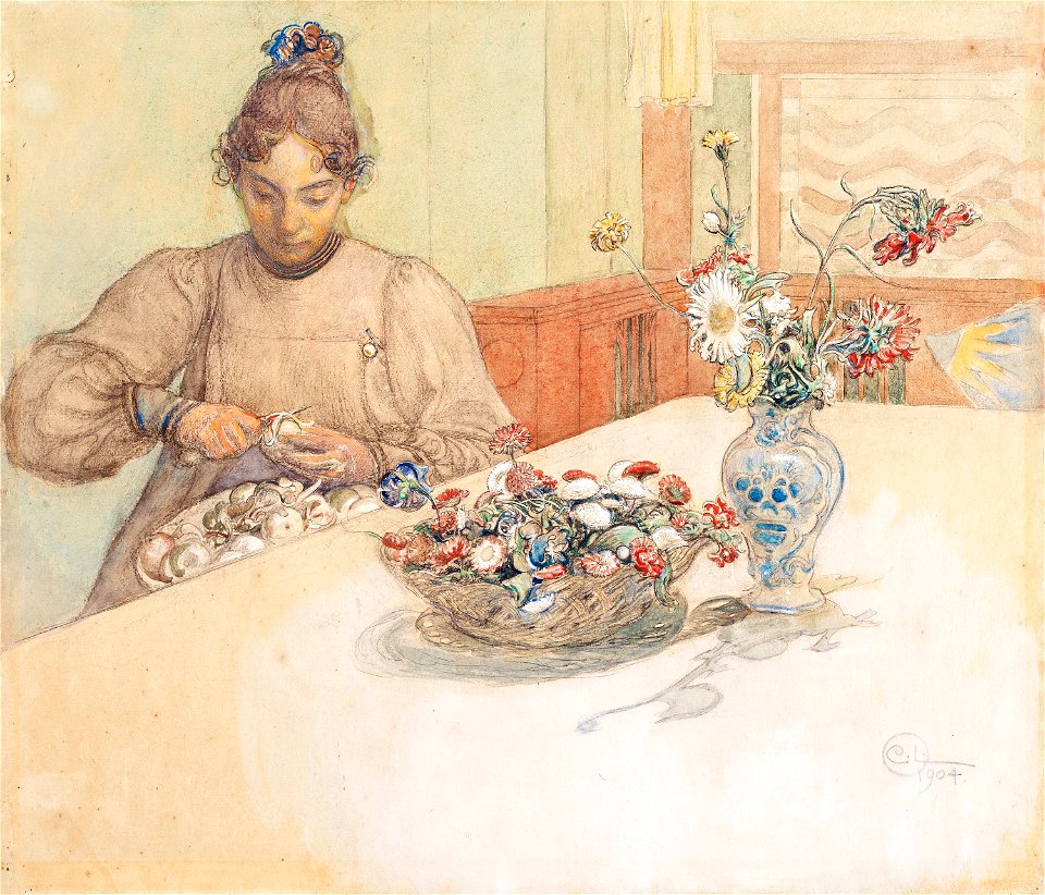 Karin skalar äpplen (Karin Peeling Apples)