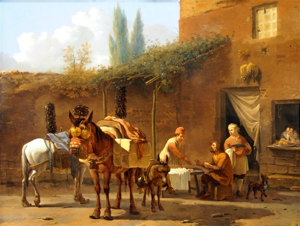 Karel Dujardin Muleteers at an Inn