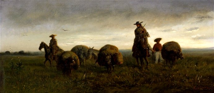 Karl Gillissen Reiter mit Maultieren in mexikanischer Prärielandschaft