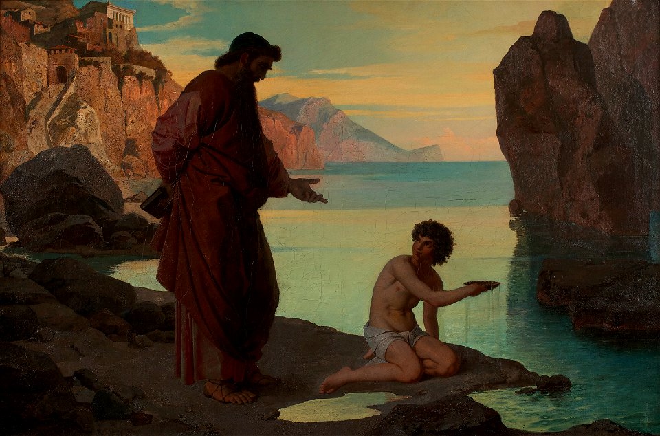 Karl Schönbrunner - Hl. Augustin mit Knaben am Meer - 9813 - Österreichische Galerie Belvedere