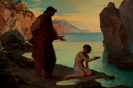 Karl Schönbrunner - Hl. Augustin mit Knaben am Meer - 9813 - Österreichische Galerie Belvedere