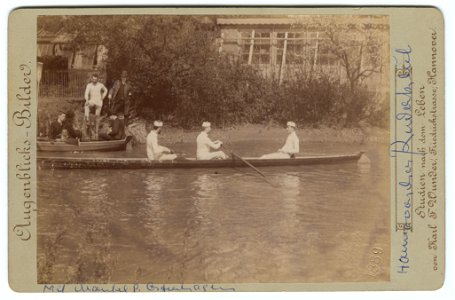 Karl F. Wunder KAB Augenblicks-Bilder 1889 Hannoverscher Ruder-Club von 1880 mit Manfred Osterhagen. Bildseite