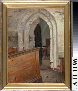 Karl Emanuel Jansson - Sisäkuva Finströmin kirkosta, ovi sakaristoon - A II 1196 - Finnish National Gallery