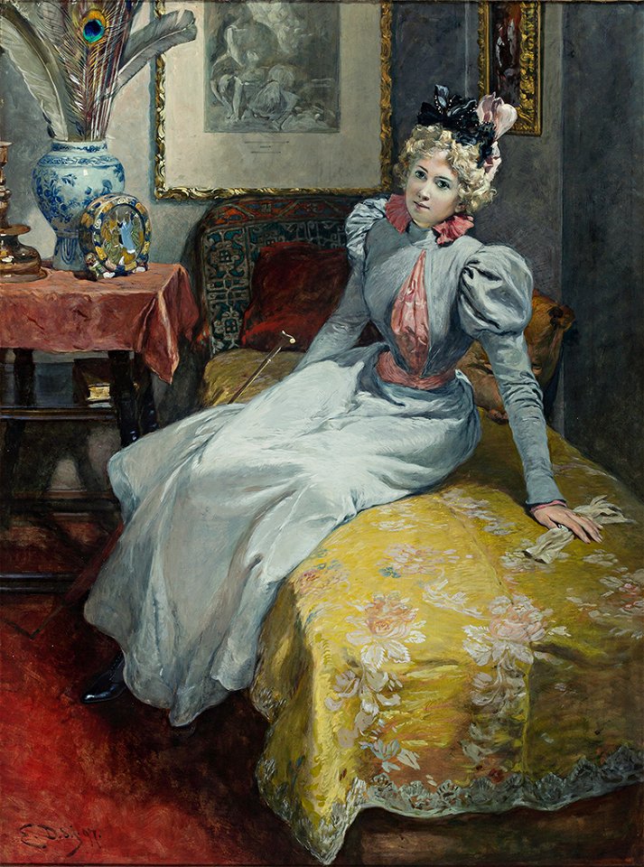Karl Emil Döpler dJ Junge Dame auf einem Diwan