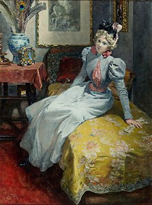Karl Emil Döpler dJ Junge Dame auf einem Diwan
