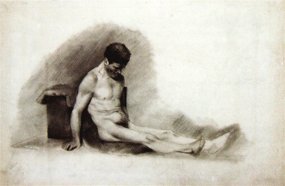 Karl Storck - Barbat nud asezat