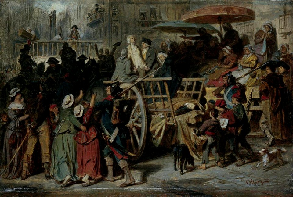 Karl Theodor von Piloty - Die letzte Fahrt der Girondisten zum Schafott