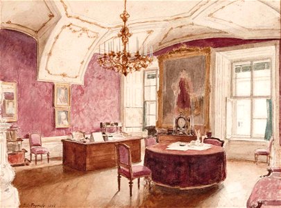 Karl J Peyfuss Hofburg Arbeitszimmer von I Hofrat Franz Freiherr von Wetschl. Free illustration for personal and commercial use.