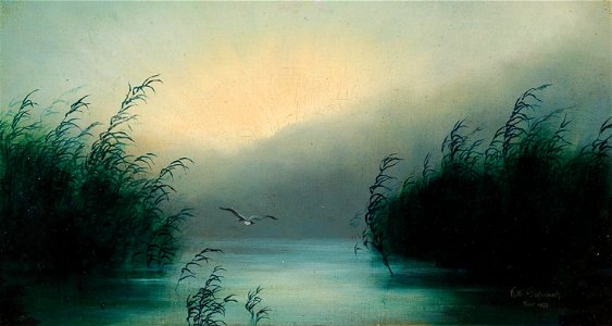 Karl Wilhelm Diefenbach - Seagull in Reeds