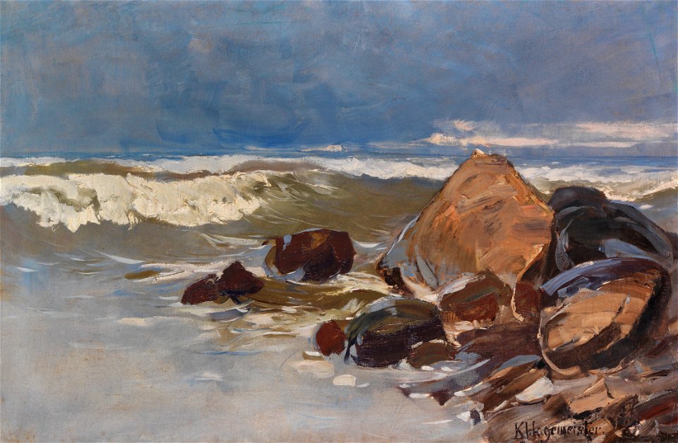 Karl Hagemeister Strand bei Lohme mit Felsen
