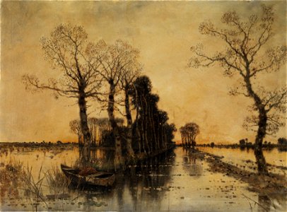 Karl Heffner Moorlandschaft mit überschwemmter Allee