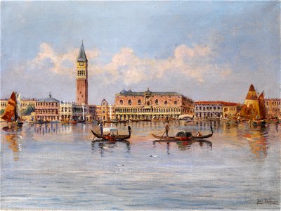 Karl Kaufmann Ansicht von Venedig Dogenpalast. Free illustration for personal and commercial use.