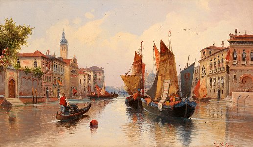 Karl Kaufmann - Venetian Motif. Free illustration for personal and commercial use.