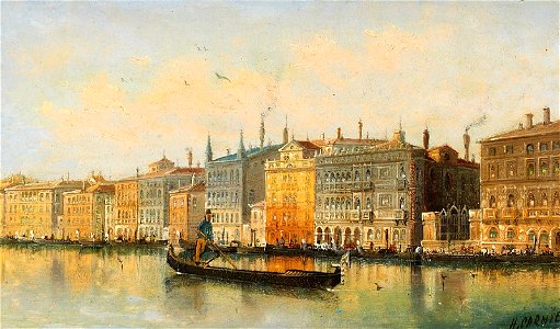Karl Kaufmann Gondel in Venedig. Free illustration for personal and commercial use.