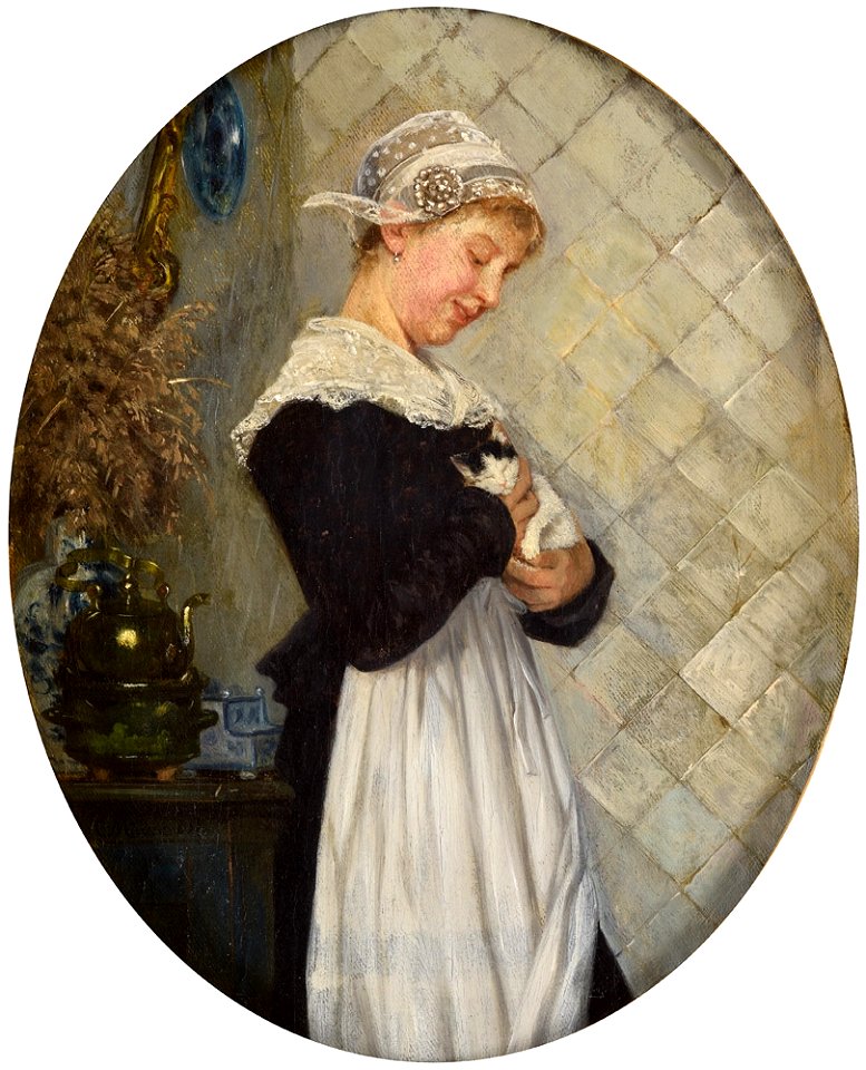 Karl Mücke Frau mit Kätzchen