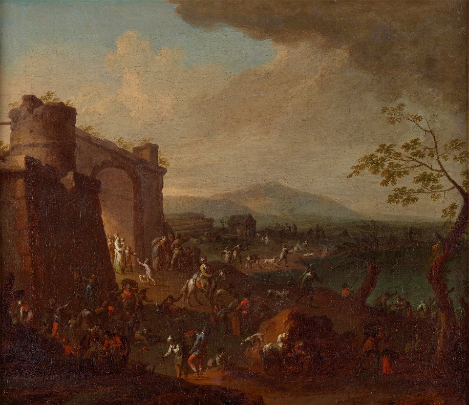 Karl Josef Aigen - Jahrmarkt vor einem Stadttor - 4085 - Kunsthistorisches Museum