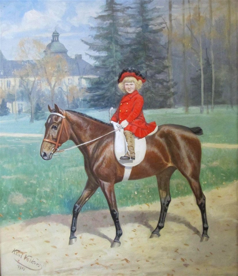 Karl Volkers Prinz Friedrich Christian zu Schaumburg-Lippe zu Pferde 1910