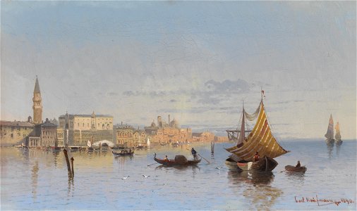 Karl Kaufmann Blick auf Venedig 1890. Free illustration for personal and commercial use.
