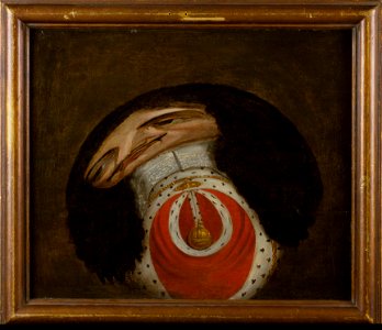 Karl II av England (1630-85) Anamorfos med lös cylinderformad spegel - Nationalmuseum - 96052