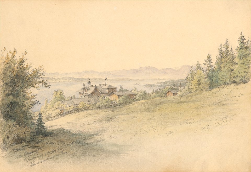 Karol Ľudovít Libay - Pohľad na vilu Beringer - K 16144 - Slovak National Gallery