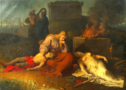 Karl Russ - Hecabe mit den Leichnamen ihrer Kinder Polyxena und Polydoros am Grab des Achill - 3729 - Kunsthistorisches Museum