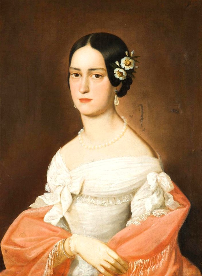 Karl Ludwig Philippot Porträt einer jungen Dame 1847