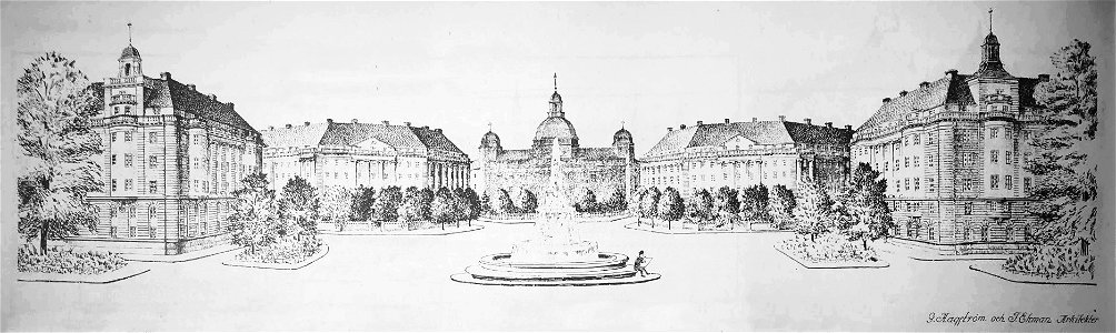 Karlaplan, förslag av Hagström & Ekman 1915a