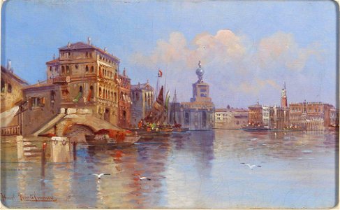 Karl Kaufmann - Venetian Scene. Free illustration for personal and commercial use.