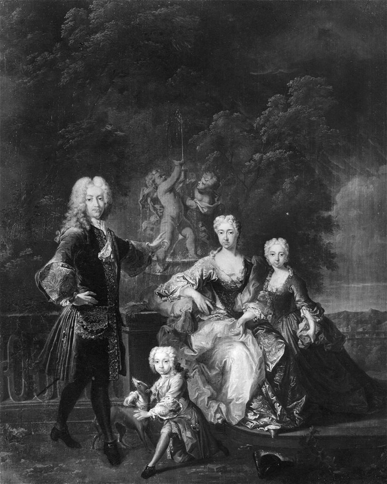 Karl VII Albert, 1697-1745, kurfurste av Bayern tysk-romersk kejsare med familj (Franz Winter) - Nationalmuseum - 15313